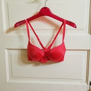 VS front clasp push up coral bra
